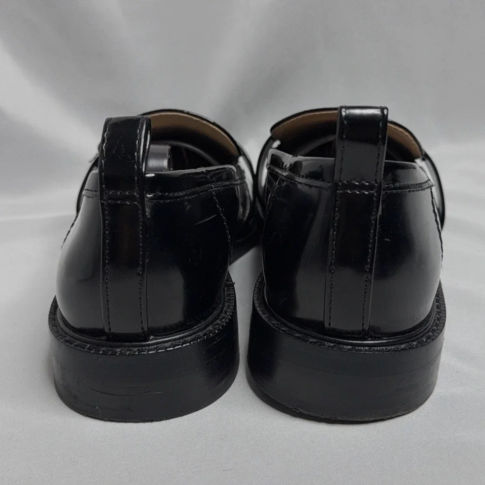 Sam Edelman Womens Leather Gold Tone Slide On Christy Loafers Black 8 Preppy Y2K